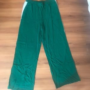Green wide legged pants